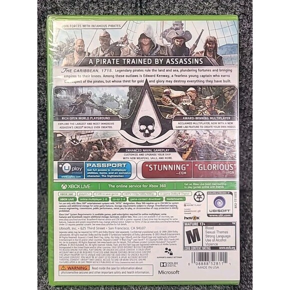 Xbox 360 Assassin's Creed 4 IV: Black Flag 2013 Factory Sealed - Picture 2 of 5